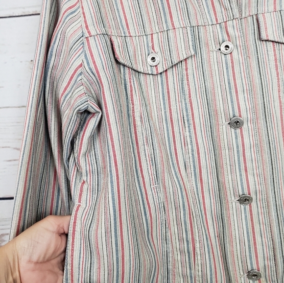 Northern Reflections Vintage Y2K Trucker Jacket-stripe - Picture 4 of 6